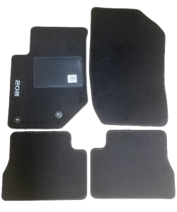 Kit 4 Tapis de sol Auto pour PEUGEOT 208 II phase 1 2019-2023, avec sigle 208, avec CLIPS, Neuf