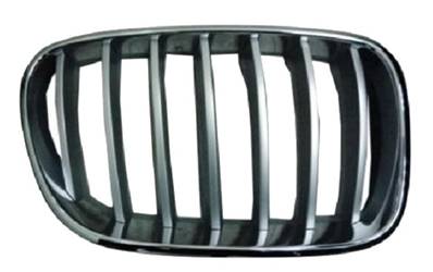 Grille de radiateur droite pour BMW X3 F25 2010-2015,  lames et contour gris titane, Neuve