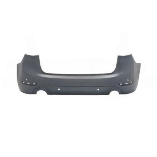 Pare-chocs arrière pour BMW SÉRIE 2 F45/F46 ACTIVE TOURER 2014-2017, avec trous capteurs + supports, sortie échappement simple à droite et gauche, Mod. GRANDTOURER, Neuf à peindre