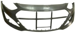 Pare-chocs avant pour HYUNDAI i30 II, 2012-2016, noir lisse, avec emplacements pour feux de jour LED, Neuve à peindre