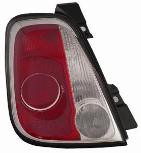 Feu arrière gauche pour FIAT 500 phase 1, 2007-2015, (cabriolet), contour noir, Neuf 