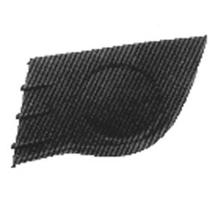 Grille de calandre inférieure gauche pour RENAULT CLIO III ph.1, 2005-2009, noire, pare chocs avant