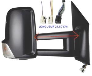 Rétroviseur droit électrique pour MERCEDES SPRINTER III depuis 2018 (W907-W910), bras extra long, BLIS, dégivrant, noir, Neuf