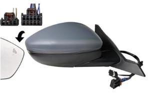 Rétroviseur droit pour FIAT SEICENTO depuis 2023, électrique, avec feu, dégivrant, rabattable, capteur de température, lumière de courtoisie, BLIS, convexe, 10+4 PIN, Neuf