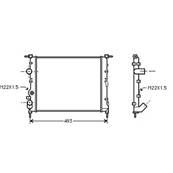 Radiateur de refroidissement moteur pour RENAULT CLIO II ph.2 2001-2005, OEM: 7700838134, Neuf