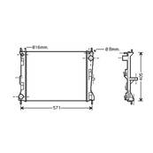 Radiateur de refroidissement moteur pour RENAULT MODUS 2004-2008, OEM: 8200138738, Neuf