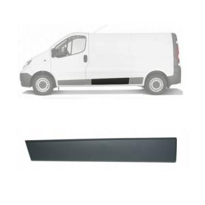 Moulure baguette centrale sur porte latérale gauche pour RENAULT TRAFIC II phase 2, 2006-2014, Grise foncé, Neuve