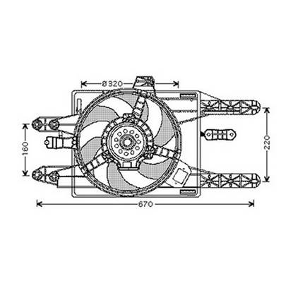 Ventilateur Radiateur moteur pour FIAT PUNTO I 1993-1999, OEM: 46527424, Neuf