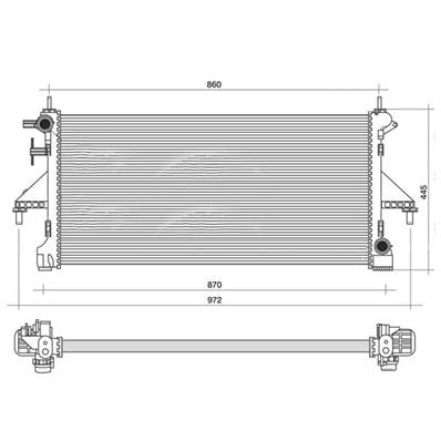 Radiateur de refroidissement moteur pour FIAT DUCATO III ph.1 2006-2014, OEM: 1382423080, Neuf