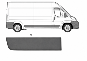 Moulure baguette latérale sur aile arrière droite pour CITROËN JUMPER II phase 1, 2006-2014, châssis long, grise foncée, 80cm, Neuve