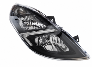 Phare Optique avant droit pour OPEL MOVANO II, 2010-2022, H7+H7, LED, feu de jour LED, avec moteur, noir, Mod. 2019>, pour véhicules avec éclairage directionnel dynamique, Neuf
