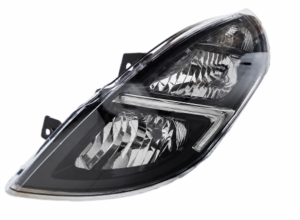 Phare Optique avant gauche pour OPEL MOVANO II, 2010-2022, H7+H7, LED, feu de jour LED, avec moteur, noir, Mod. 2019>, pour véhicules avec éclairage directionnel dynamique, Neuf