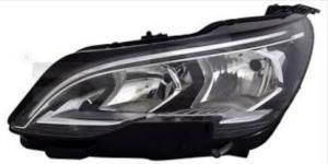 Phare gauche pour PEUGEOT 3008 II phase 1 de 2017 à 2020, H7+HB3+PWY24W, électrique, avec moteur e feu de jour LED, Neuf