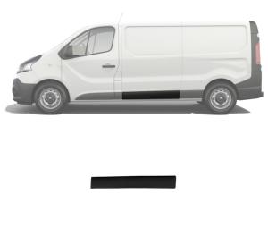 Moulure baguette centrale sur porte latérale gauche pour RENAULT TRAFIC III phase 1 2014-2019, Noire, Neuve