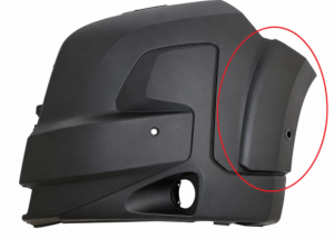 Crosse pare chocs avant gauche pour OPEL MOVANO II depuis 2024, noir, avec antibrouillard, 2 trous PDC + supports, mod. avec elargisseur, Neuf