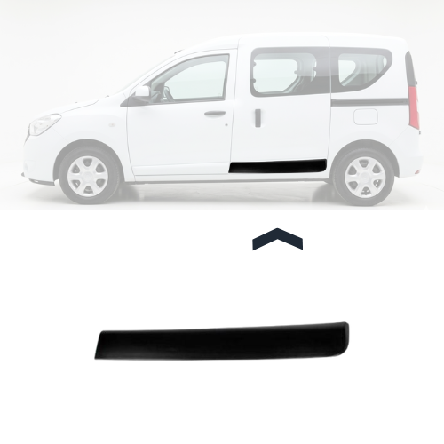 Moulure couverture porte arrière gauche pour DACIA DOKKER phase 1 2012-2017, clips,  noire gaufré, Neuve