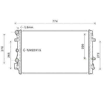 Radiateur de refroidissement moteur pour SEAT IBIZA IV ph.1 2008-2012, OEM: 6R0121253H, Neuf