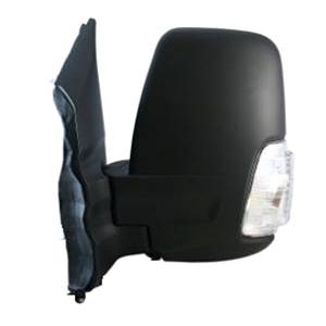 Rétroviseur gauche manuel pour FORD TRANSIT Mk8 phase 1 2014-2019, (bras court), clignotant blanc, noir