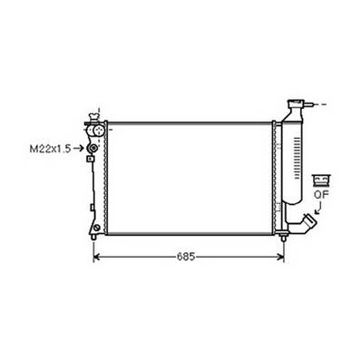 Radiateur de refroidissement moteur pour CITROËN XSARA ph.1 1997-2000, OEM: 133045, Neuf