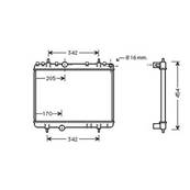 Radiateur de refroidissement moteur pour CITROËN C5 I ph.2 2004-2008, OEM: 1330V3, Neuf