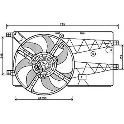 Ventilateur Radiateur moteur pour FIAT FIORINO III ph.1 2008-2016, OEM: 52217939, Neuf
