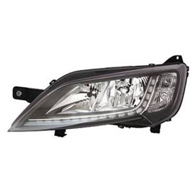 Phare Optique avant gauche pour CITROËN JUMPER Camping-car II ph.2 depuis 2014 >, H7+H7, (fond noir) LED