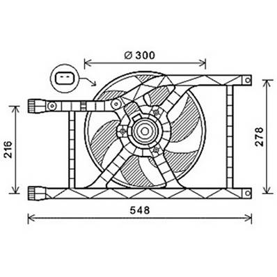 Ventilateur Radiateur moteur pour FIAT 500 ph.1 2007-2015, OEM: 5179936, Neuf