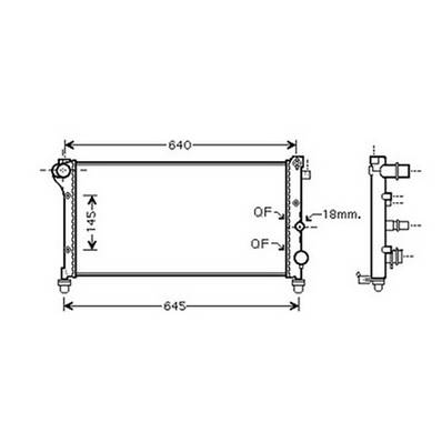 Radiateur de refroidissement moteur pour FIAT PANDA II ph.1 2003-2012, OEM: 51759807, Neuf