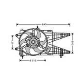 Ventilateur Radiateur moteur pour FIAT PUNTO II ph.2 2003-2009, OEM: 51738689, Neuf