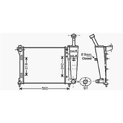 Radiateur de refroidissement moteur pour LANCIA YPSILON II ph.1 2011-2015, OEM: 51839665, Neuf
