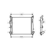 Radiateur de refroidissement moteur pour RENAULT CLIO II ph.2 2001-2005, OEM: 8200245596, Neuf