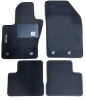 Kit 4 Tapis de sol Auto pour FIAT 500X depuis 2015, avec sigle 500X, moquette noire, avec CLIPS, Neuf