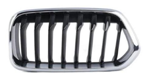 Grille gauche pour BMW X2 F39 depuis 2018, noire chromee, Neuve