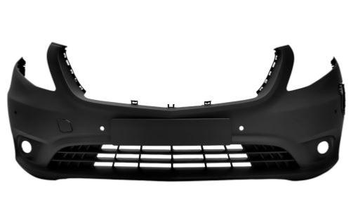Pare chocs avant pour MERCEDES VITO III (W447) 2019-2024, avec cache crochet, avec antibrouillard, 4 trous radar+2 Park Assist, trou pour la recharge électrique, Mod. E-VITO, Neuf à peindre