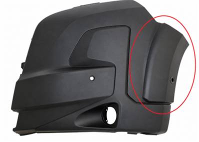 Crosse avant gauche pour PEUGEOT BOXER III phase 1 depuis 01/2024, noire, avec antibrouillard, 2 trous PDC et supports, pour modèles avec élargisseurs d’aile, Neuve