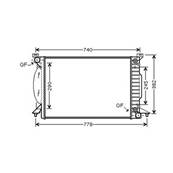 Radiateur de refroidissement moteur pour AUDI A4 III 2004-2007, OEM: 8E0121251Q, Neuf