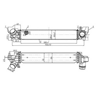 Intercooler pour BMW Serie 2 F45/F46 ACTIVE TOURER 2014-2017, OEM: 17517617597, Neuf