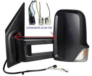 Rétroviseur gauche électrique pour MERCEDES SPRINTER III depuis 2018 (W907-W910), bras long, dégivrant, noir, Neuf