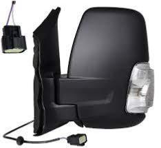 Rétroviseur gauche électrique pour FORD TRANSIT Mk8 phase 2 depuis 2019, dégivrant, feu clignotant, coque noir, rabattable électriquement, 16W, BLIS, Neuf