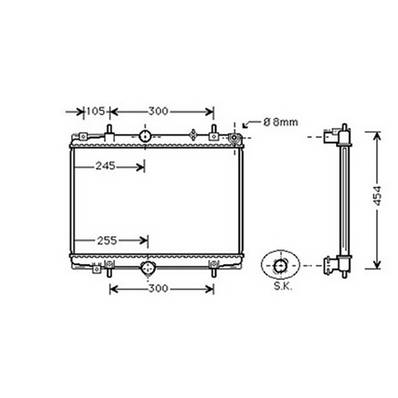 Radiateur de refroidissement moteur pour CITROËN C5 I ph.1 2001-2004, OEM: 133063, Neuf