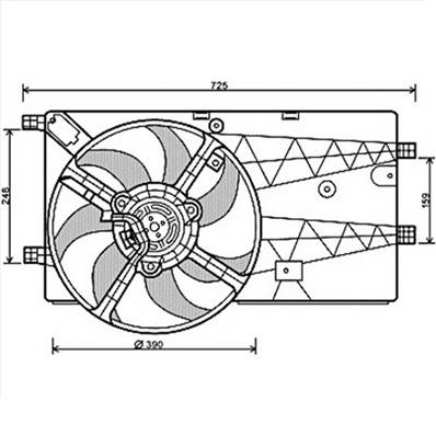 Ventilateur Radiateur moteur pour CITROËN NEMO depuis 2008, OEM: 52191447, Neuf