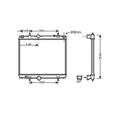 Radiateur de refroidissement moteur pour CITROËN JUMPY II 2007-2016, OEM: 9641728380, Neuf