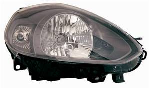 Phare Optique avant droit pour FIAT PUNTO EVO, 2009-2011, H4, gris foncé, Neuf