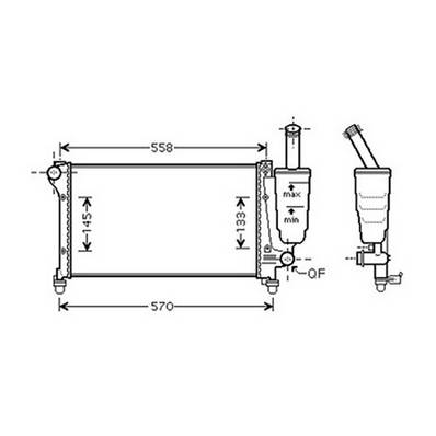 Radiateur de refroidissement moteur pour FIAT PANDA II ph.1 2003-2012, OEM: 51773189, Neuf