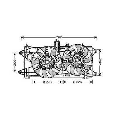 Ventilateur Radiateur moteur pour FIAT DOBLO I ph.2 2006-2010, OEM: 51718489, Neuf