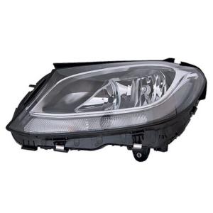 Phare Optique avant gauche à LED pour MERCEDES CLASSE C phase 2, 2018-2021 (W205), H7+H7+PWY24W, noir, Neuf
