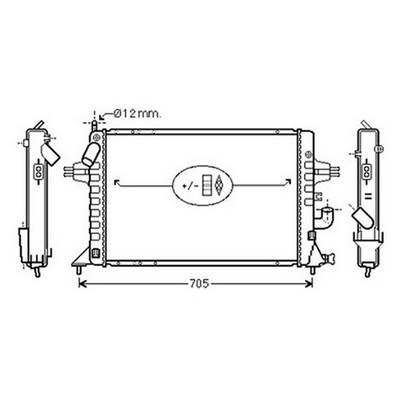 Radiateur de refroidissement moteur pour OPEL ZAFIRA A 1999-2005, OEM: 1300209, Neuf