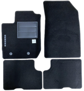 Kit 4 Tapis de sol Auto pour DACIA DUSTER II phase 1, depuis 2018, avec sigle DUSTER, moquette noire, avec CLIPS, Neuf