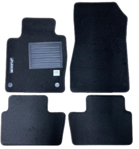Kit 4 Tapis de sol Auto pour NISSAN JUKE II, depuis 2019, avec sigle JUKE, moquette noire, avec CLIPS, Neuf