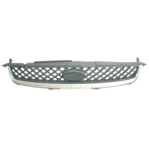 Grille de calandre supérieure pour FORD FIESTA V phase 2, 2005-2008, chromée, pare chocs avant